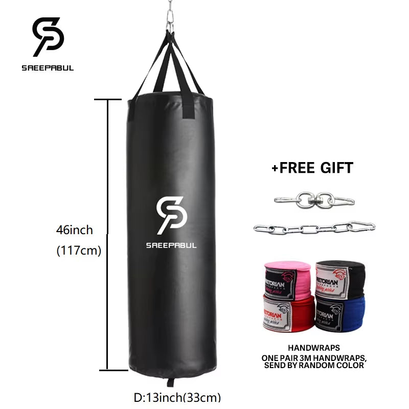40/46In Professional Boxing Sandbag Punching Bag Training Fitness with Hanging Kick Adults Gym Exercise Empty-Heavy Boxing Bag
